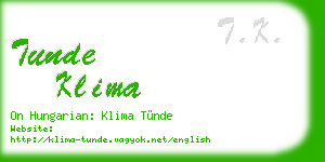 tunde klima business card
